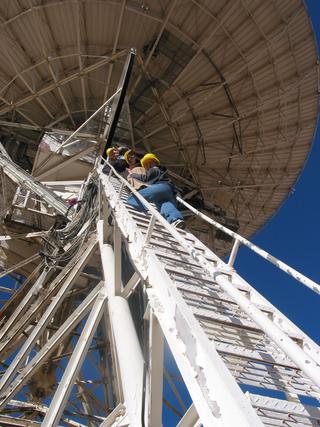 climbing the telescope